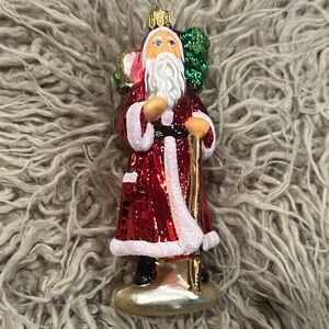 glass Festive Santa Claus Holiday Ornament hooked on hallmark
